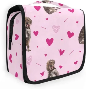 Travel Toiletry Bag Cosmetic Bag Griffon Breed Dogs Portable Hanging Cosmetic Case Traveling With Leakproof Compartment Makeup Toiletries Cosmetic Organizer for Women Men