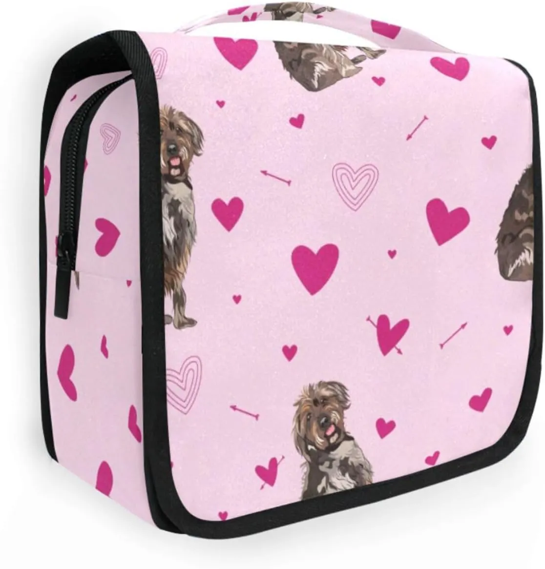 Travel Toiletry Bag Cosmetic Bag Griffon Breed Dogs Portable Hanging Cosmetic Case Traveling With Leakproof Compartment Makeup Toiletries Cosmetic Organizer for Women Men