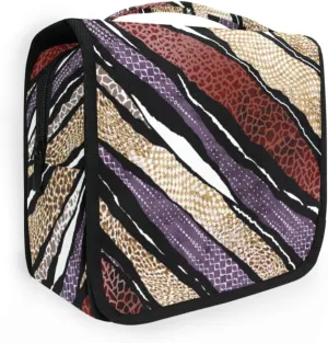Travel Toiletry Bag Cosmetic Bag Zebra and Leopard Print Portable Hanging Cosmetic Case Traveling With Leakproof Compartment Makeup Toiletries Cosmetic Organizer for Women Men