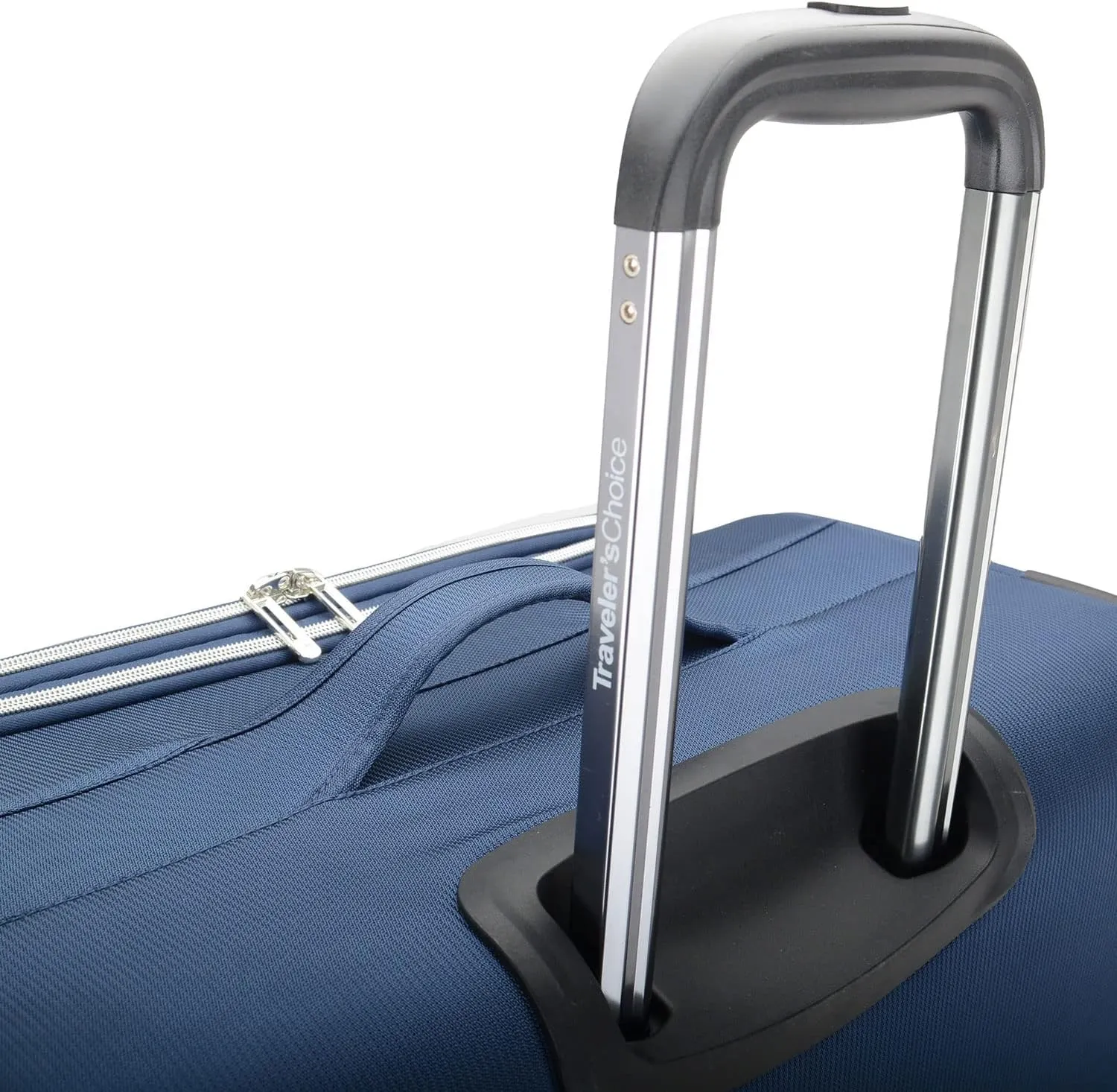 Traveler's Choice Lares Softside Expandable Luggage with Spinner Wheels, Navy, Checked 30-Inch