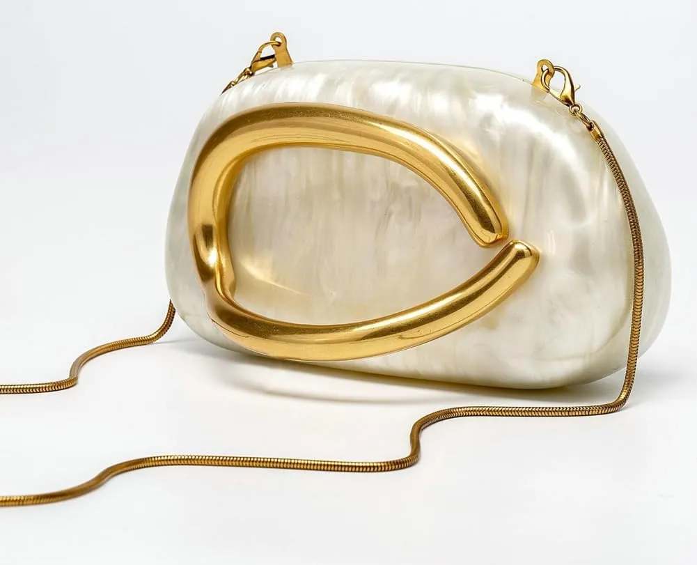 Trendy Vegan Leather Clutch Bag Evening Handbag Y2K Crossbody Bag For Women Womens Casual Summer Beach Purse Metal Handle