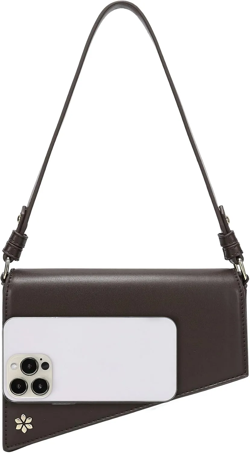 Triangular Geometric Under Arm Hobo Bag - PU Vegan leather