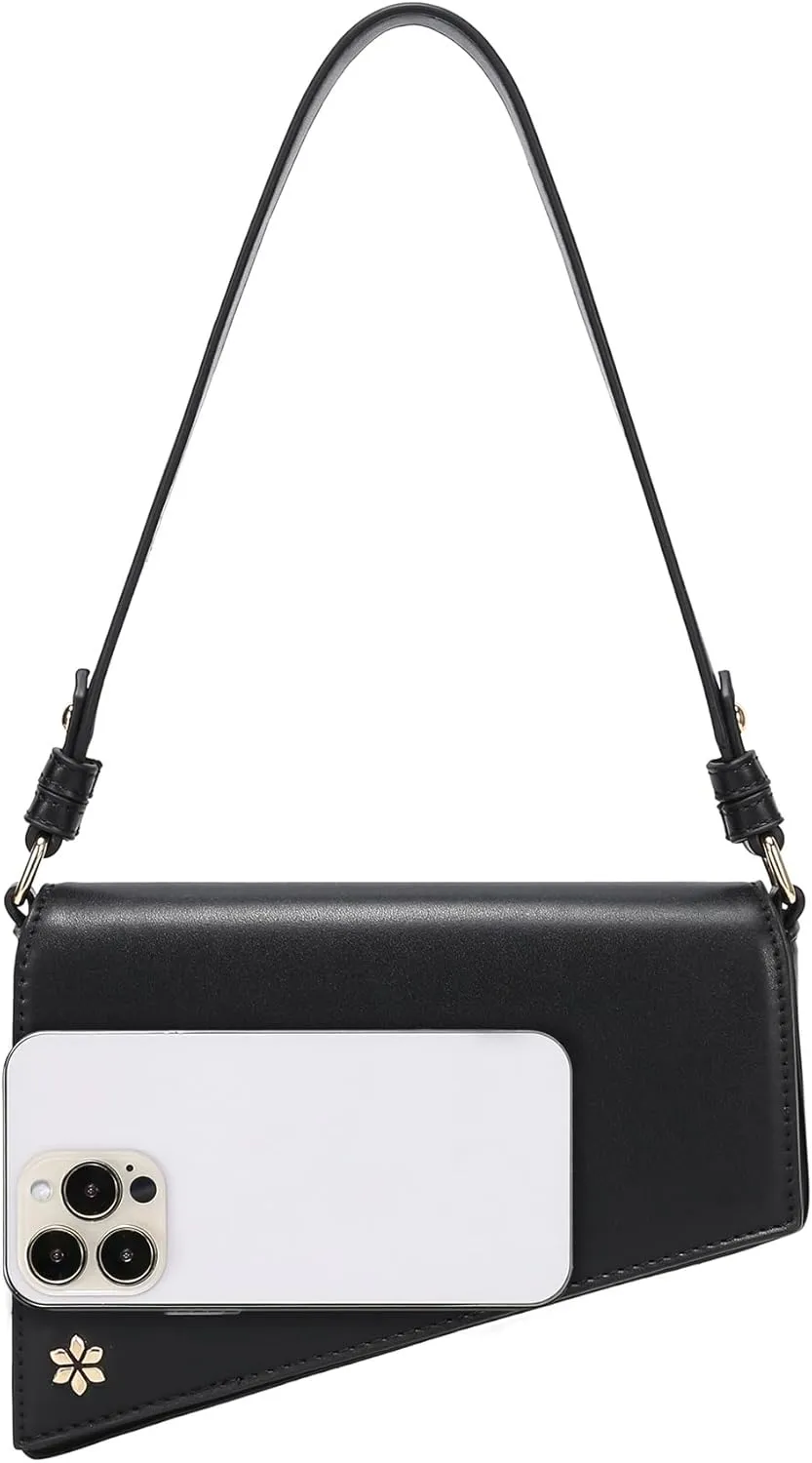 Triangular Geometric Under Arm Hobo Bag - PU Vegan leather