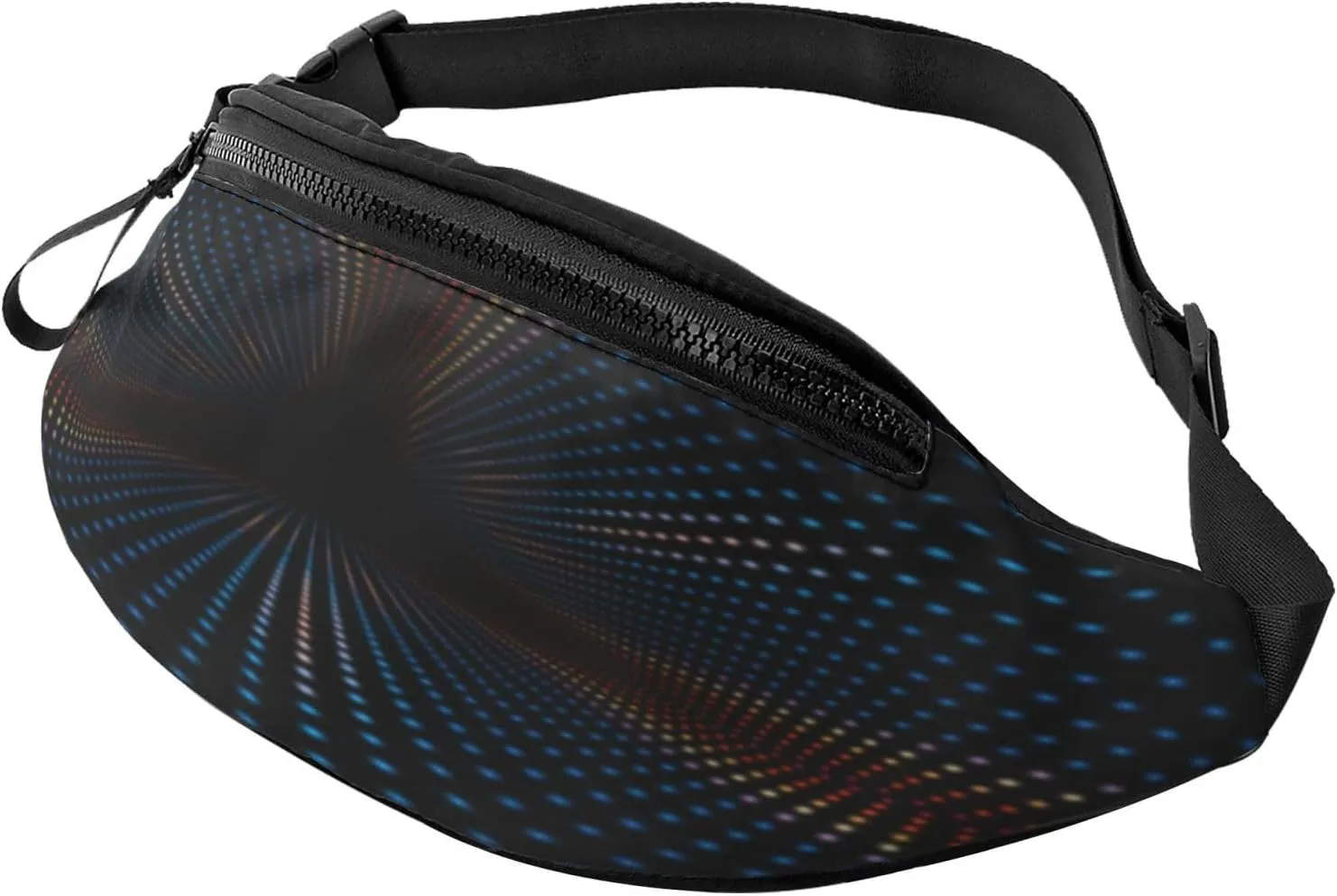 Triangular Polka Dots Tunnel Fanny Pack, Crossbody Waist Packs for Women Men Waist Bags with Adjustable Strap for Travel Running Hiking Sport