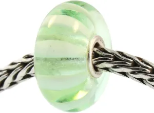 TROLLBEADS Authentic Glass 61377 Light Green Stripe