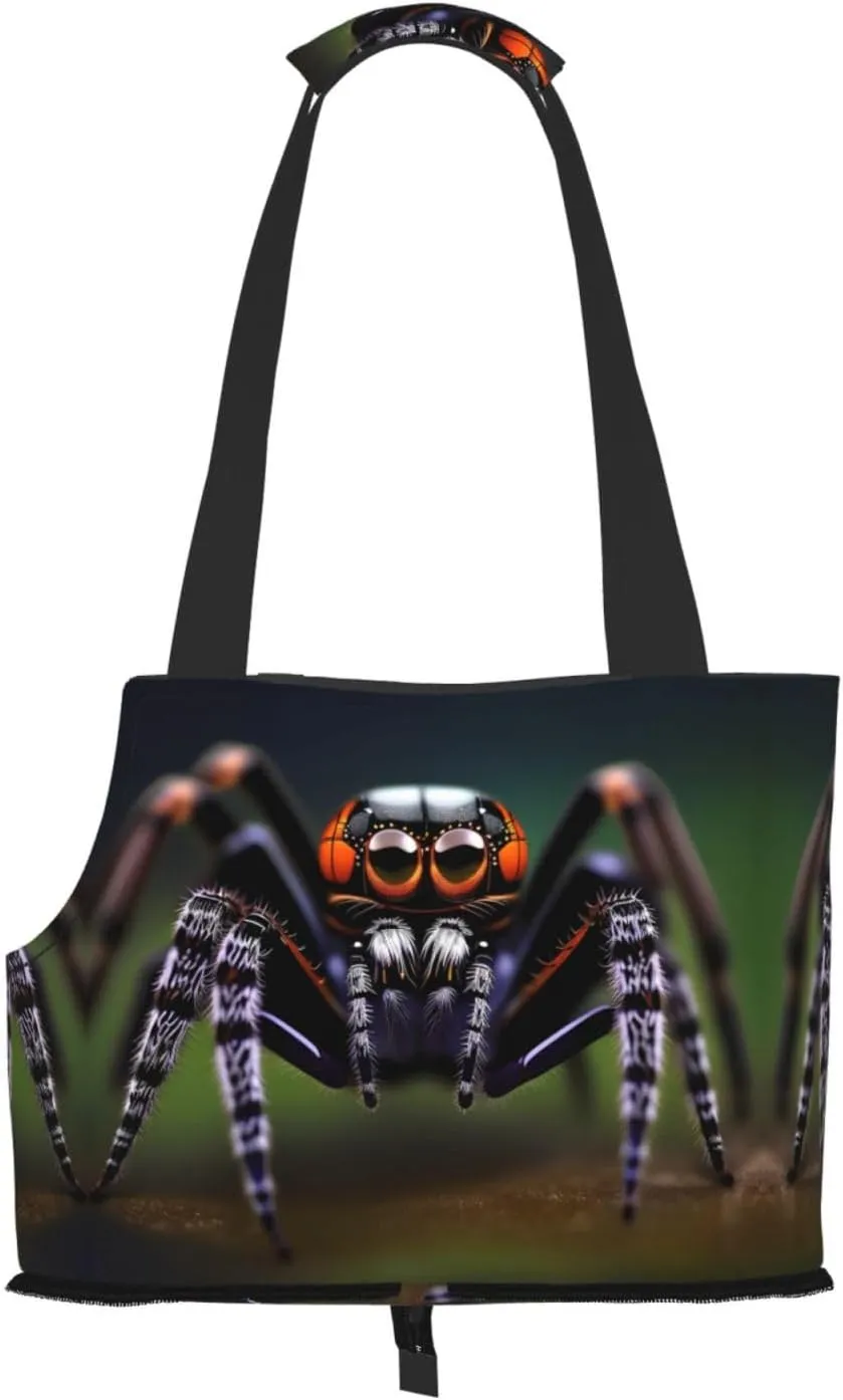 Tropical Rainforest Spiders Printed Pet Shoulder Bag, Specially Designed for Small Dogs and Cats, Multifunctional Shoulder and Handbag