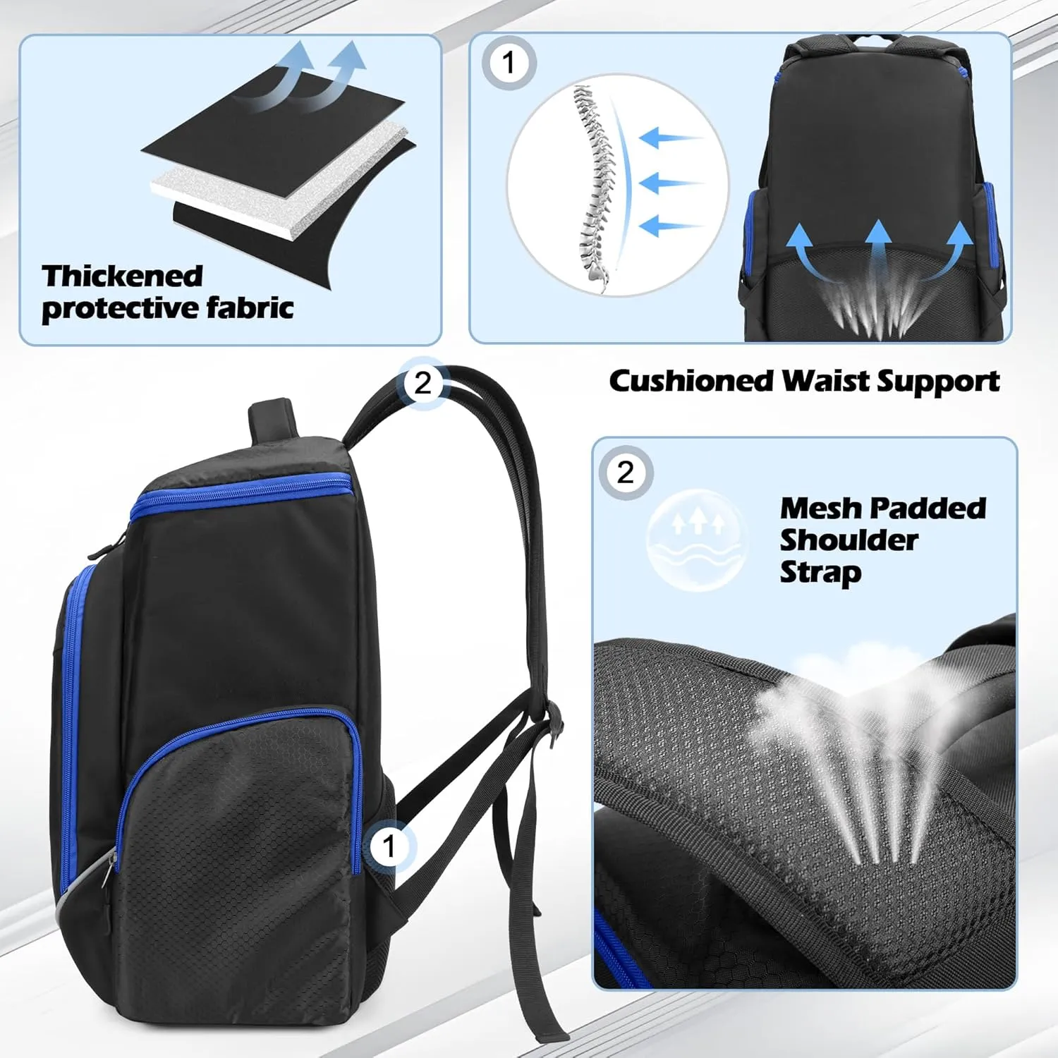 Trunab Gaming Console Backpack Compatible with Playstation 5 / PS5 Slim / PS4 / Xbox One, Travel Carrying Bag with Multiple Pockets for 15.6” Laptop and Gaming Accessories