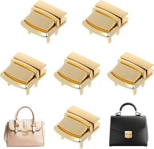Tuck Lock Clasp for Purse Gold 6 Pcs Purse Hardware Buckle Fasteners for DIY Craft Bag Handbag Purse Making - 1.3"×1.2"