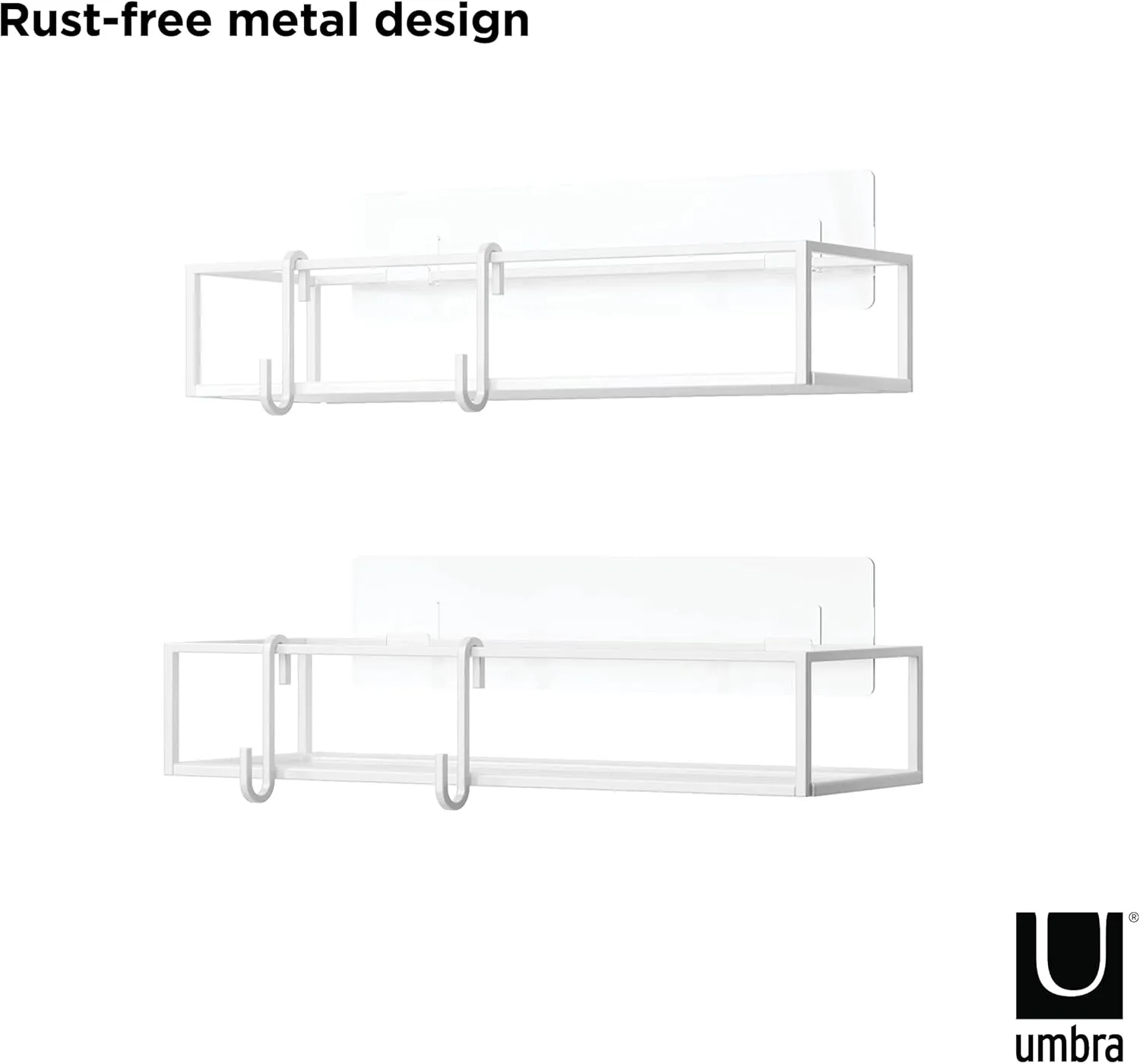Umbra Cubiko Shower Bin Caddy Set, White