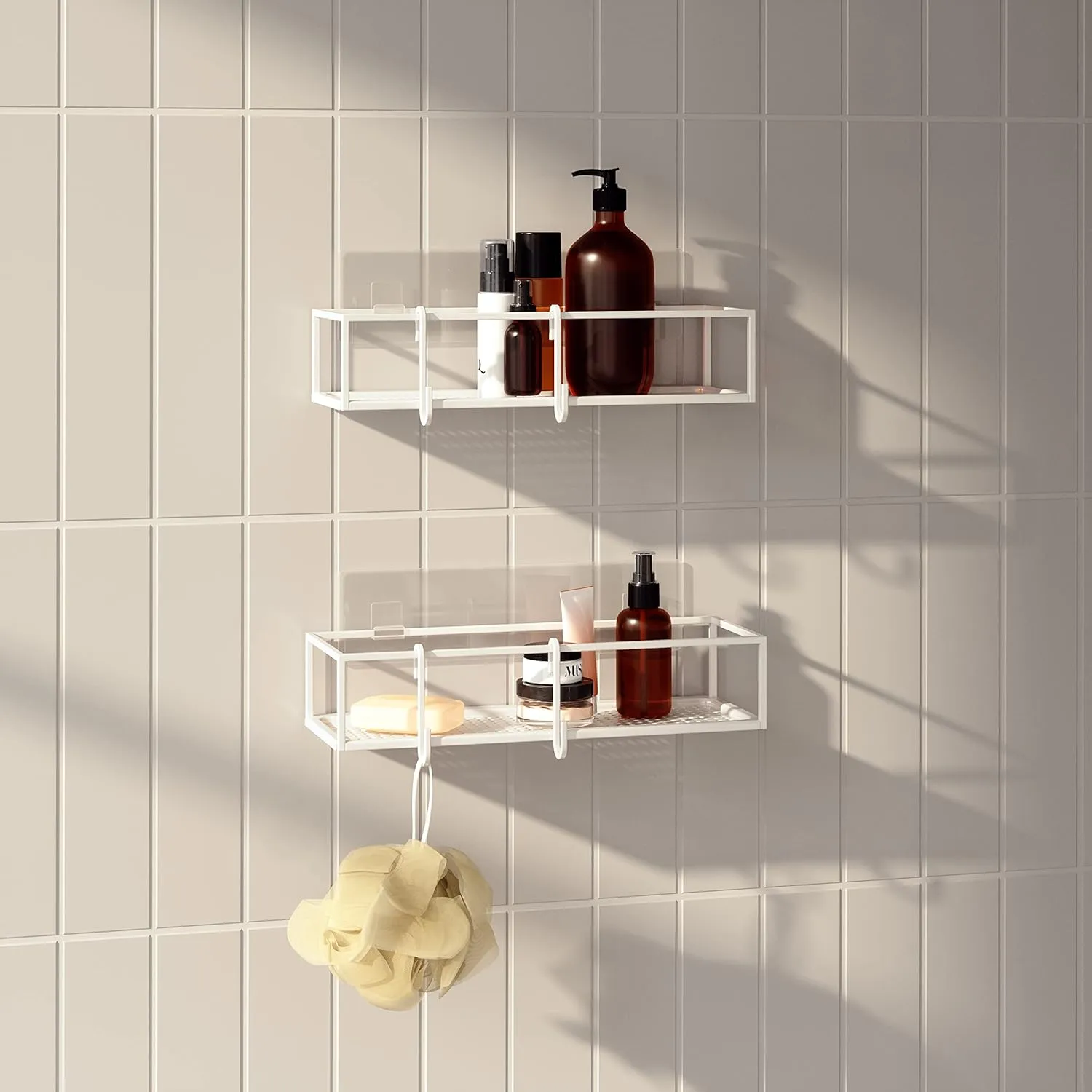 Umbra Cubiko Shower Bin Caddy Set, White