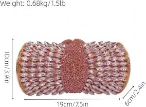 UMREN Luxury Crystal Clutch Rhinestones Evening Bag for Women Bling Purse Sparkly Diamond Handbag for Wedding Party Prom