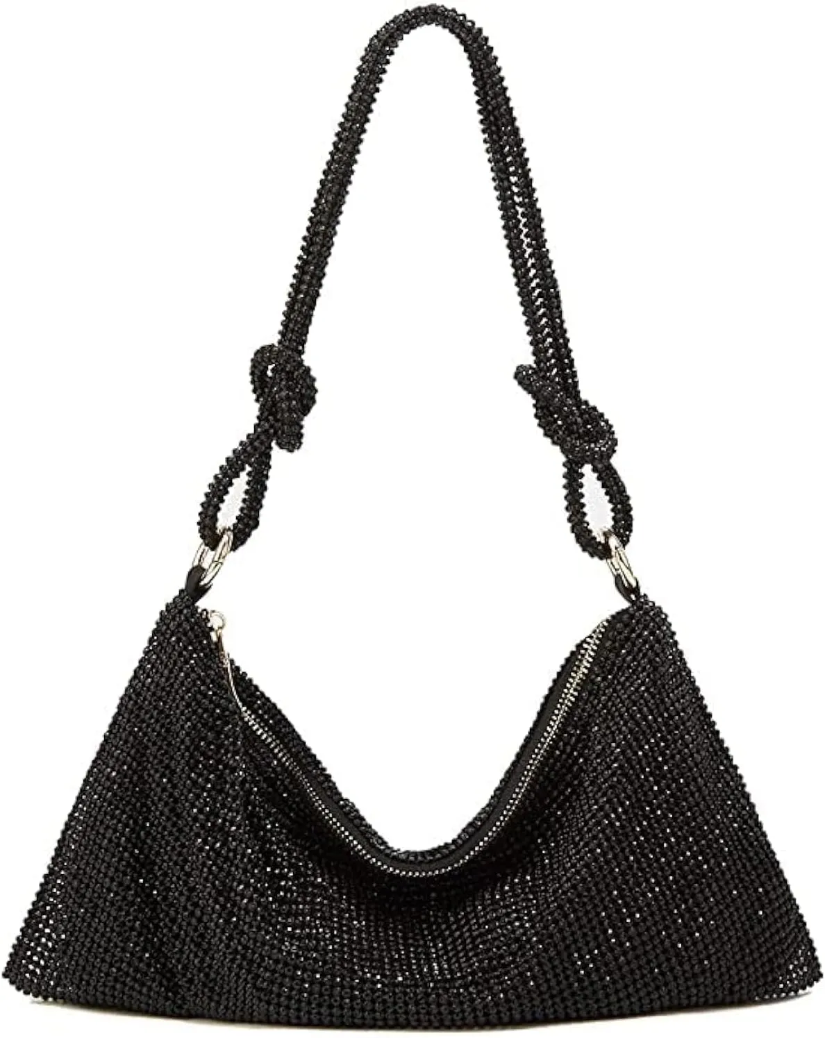 UMREN Rhinestone Hobo Bags for Women Chic Evening Handbag Sparkly Crystal Cluth Purse for Party Club Wedding