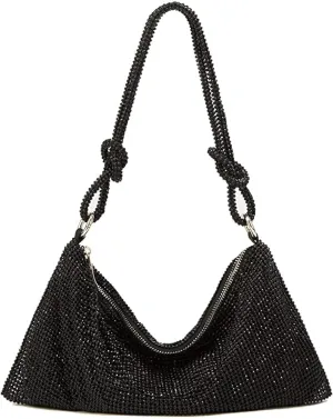 UMREN Rhinestone Hobo Bags for Women Chic Evening Handbag Sparkly Crystal Cluth Purse for Party Club Wedding