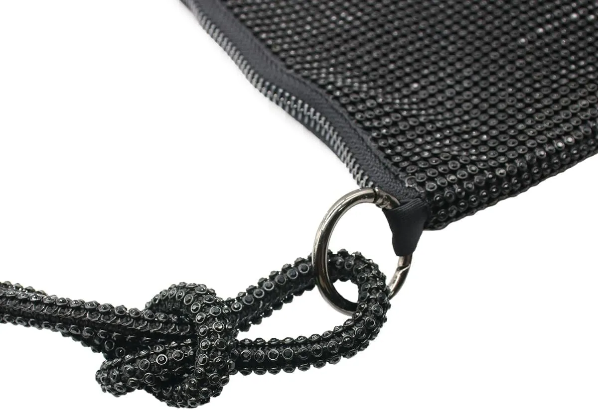 UMREN Rhinestone Hobo Bags for Women Chic Evening Handbag Sparkly Crystal Cluth Purse for Party Club Wedding