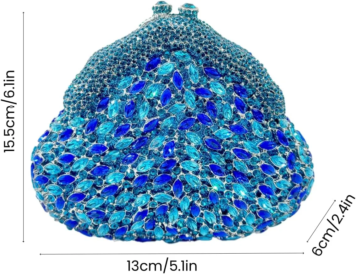 UMREN Women Glittering Luxury Crystal Evening Bag Rhinestone Clutch Purse Diamond Handbag Wedding Clutch Bag for Prom Party