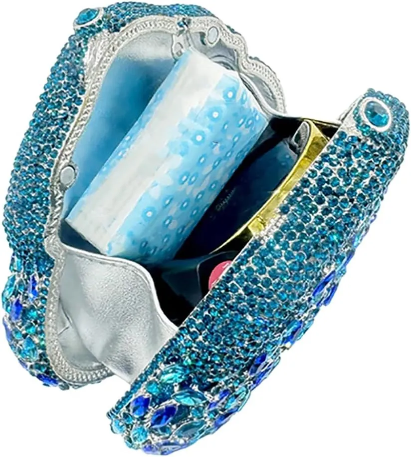 UMREN Women Glittering Luxury Crystal Evening Bag Rhinestone Clutch Purse Diamond Handbag Wedding Clutch Bag for Prom Party