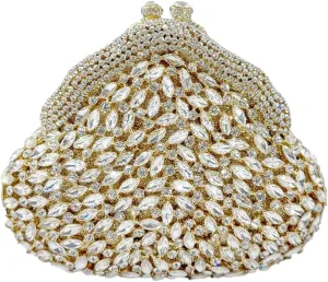 UMREN Women Glittering Luxury Crystal Evening Bag Rhinestone Clutch Purse Diamond Handbag Wedding Clutch Bag for Prom Party