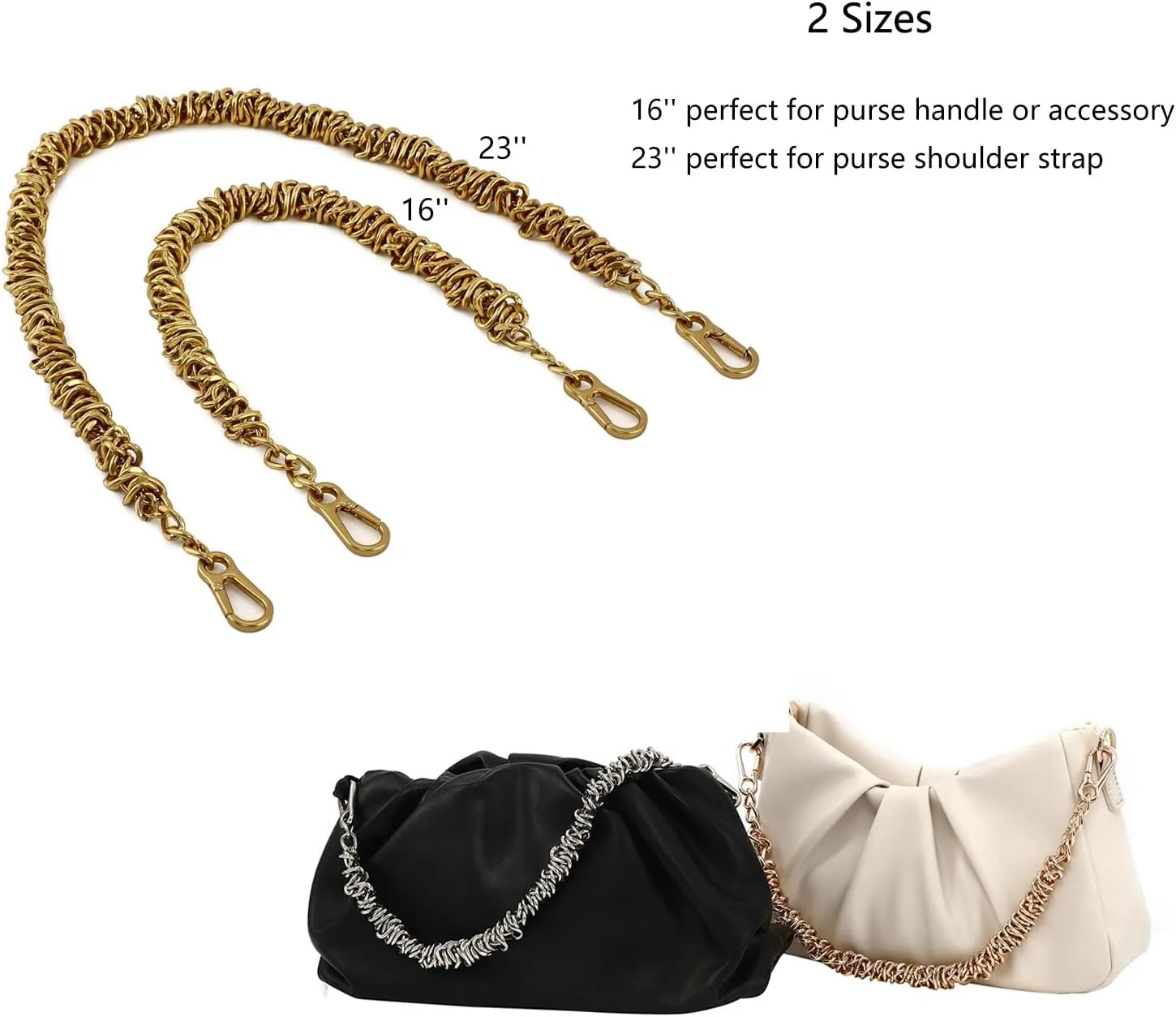 Unique Metal Bag Chains Purse Handles Shoulder Strap Replacement Accessories Charms for Handbags(Gold 23 Inch)