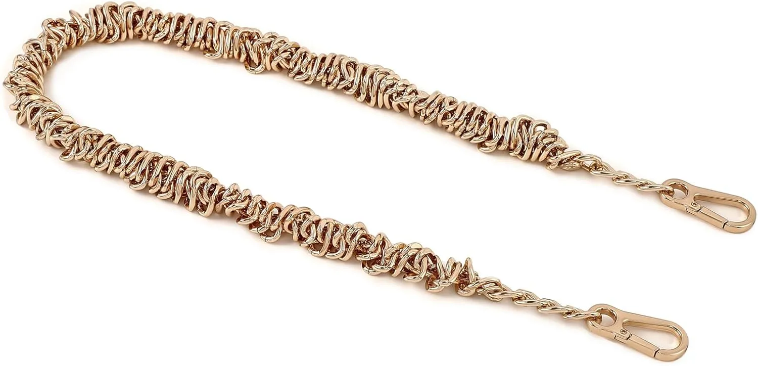 Unique Metal Bag Chains Purse Handles Shoulder Strap Replacement Accessories Charms for Handbags(Gold 23 Inch)