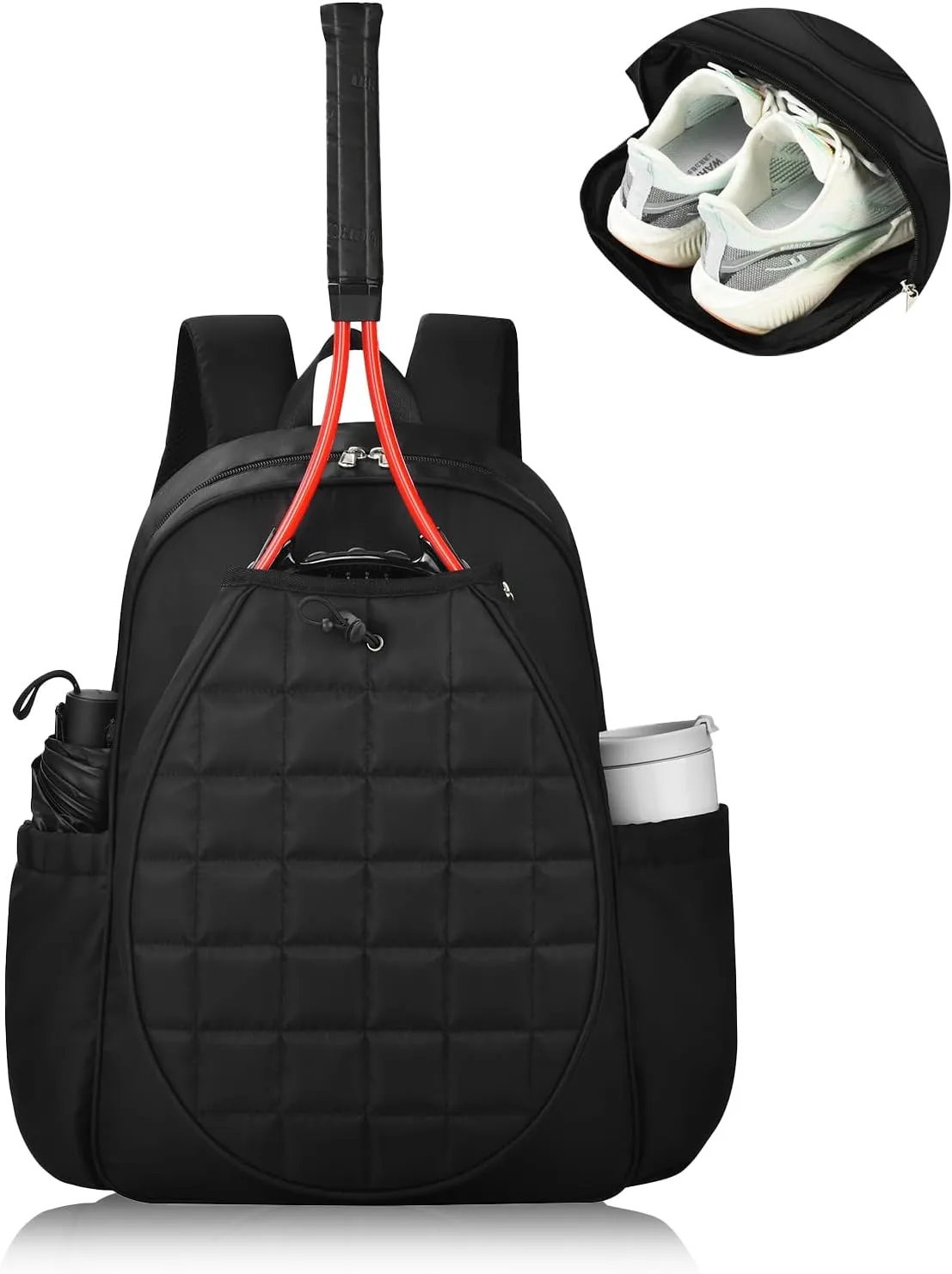 Universal Pickleball Bag with Shoe Compartment/Fence Hook & Adjustable, Gym Weekender Travel Bag