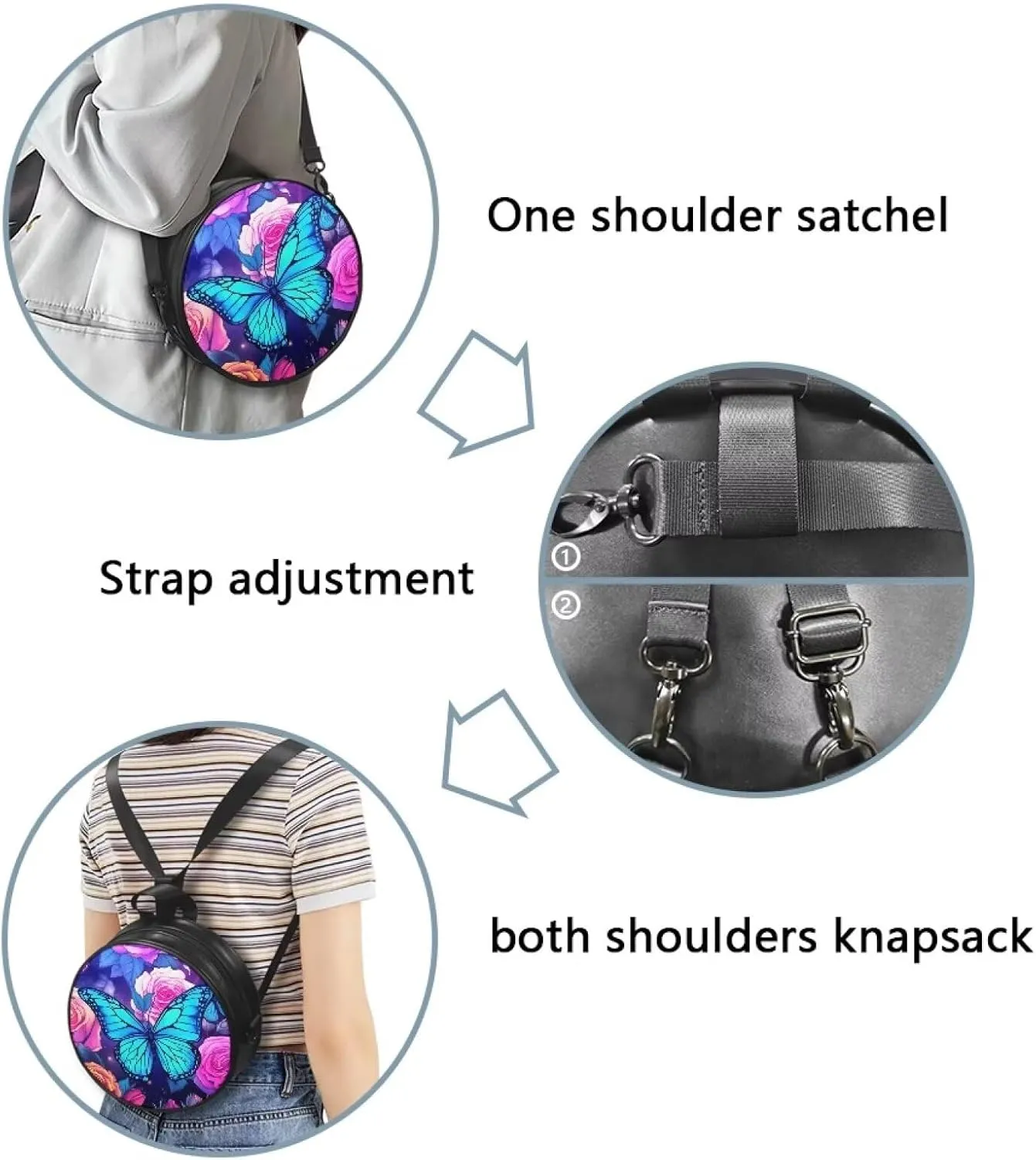Upetstory Small Crossbody Round Purse for Women Teen Girls Shoulder Bag