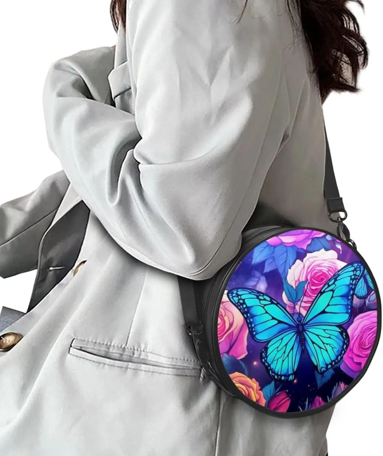Upetstory Small Crossbody Round Purse for Women Teen Girls Shoulder Bag