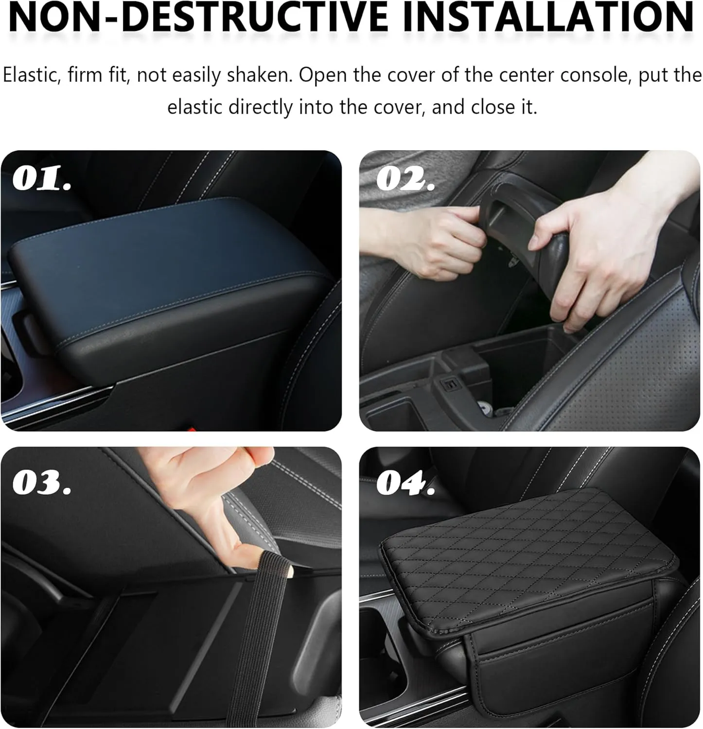 Upgraded Car Center Console Cover,Microfiber Leather Car Armrest Cover Cushion with 2 Storage Bags,Universal Car Armrest Storage Box Car Accessories for Most Vehicles (Brown)