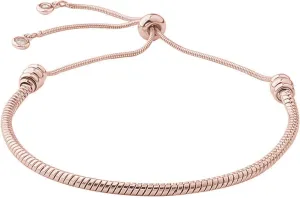 UR URLIFEHALL 2Pcs Rose Gold Adjustable Brass Slider Bracelet with Snake Chains and Brass Rhinestone Charms