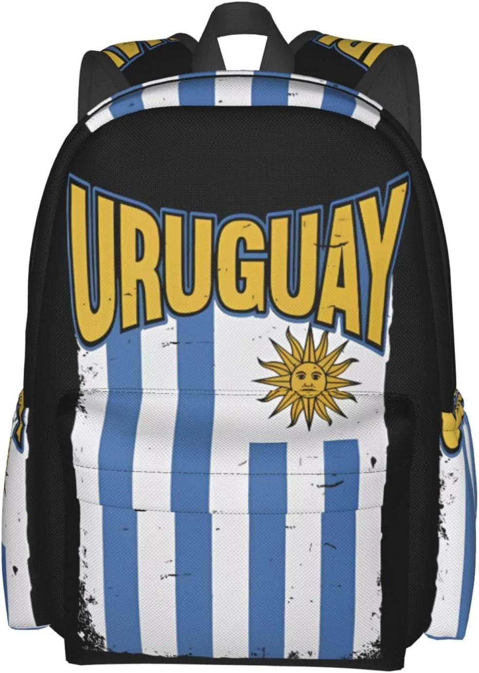 Uruguay Uruguayan Flag Casual Backpack Large Capacity Travel Backpacks Laptop Daypack Commuter Rucksack Adjustable Strap Sports Bags for Hiking Biking