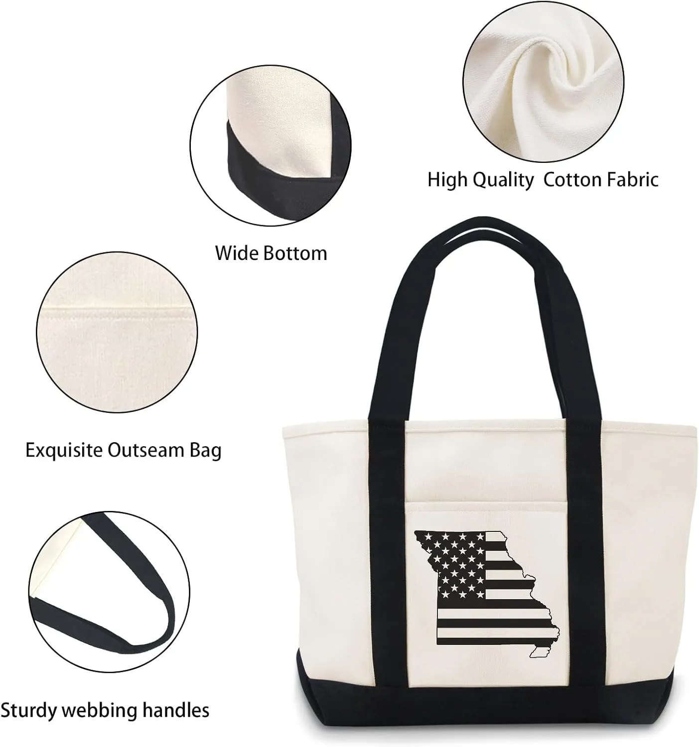 U.S. States Canvas Tote Bag Canvas Bag Use For Grocery Bags,Shopping Bags