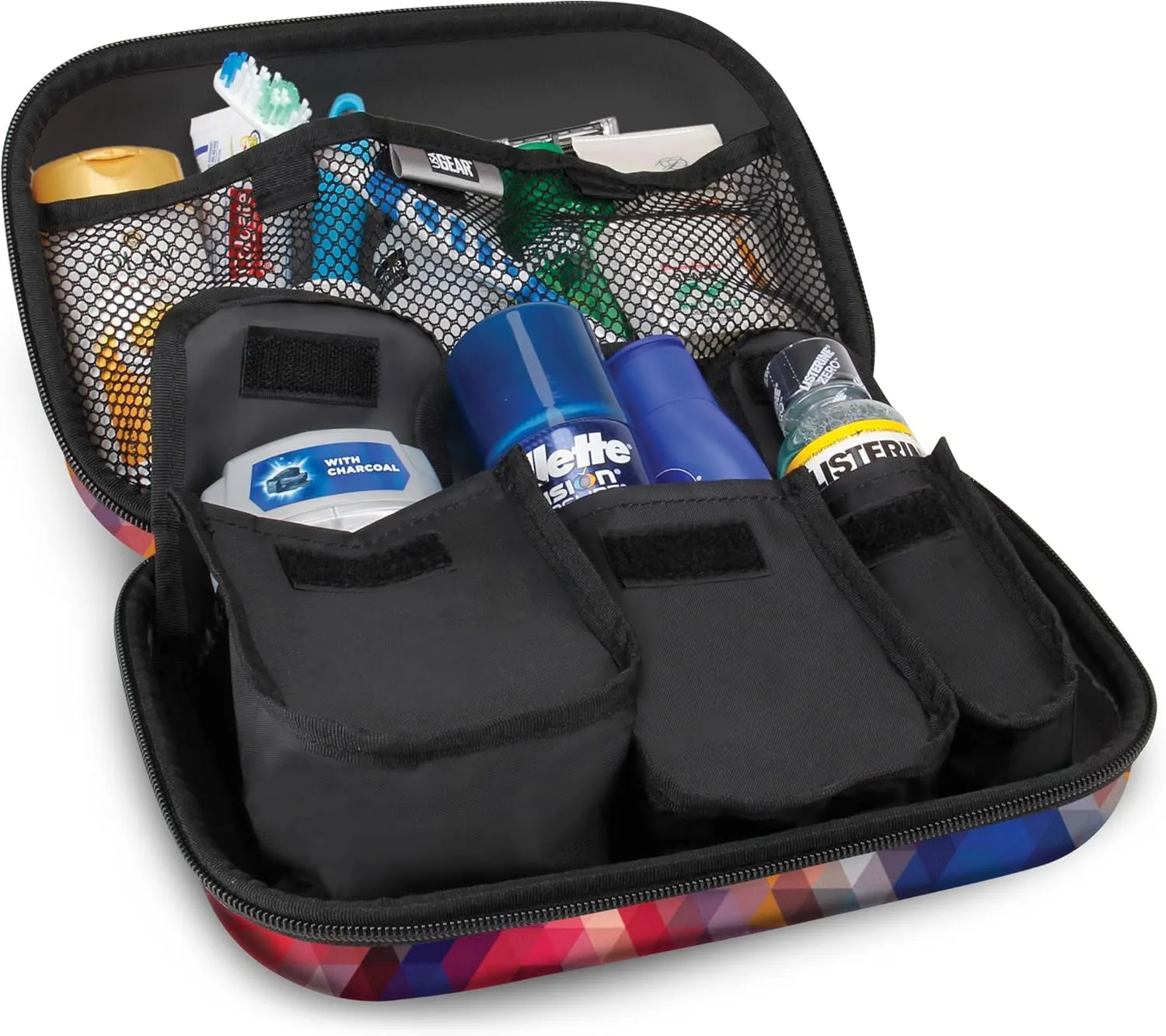 USA Gear Toiletry Travel Bag Organizer Kit with Customizable Storage Pockets & Protective Hard Shell Perfect for Carrying Shampoo, Conditioner, Body Wash, Shaving Supplies & More Toiletries!
