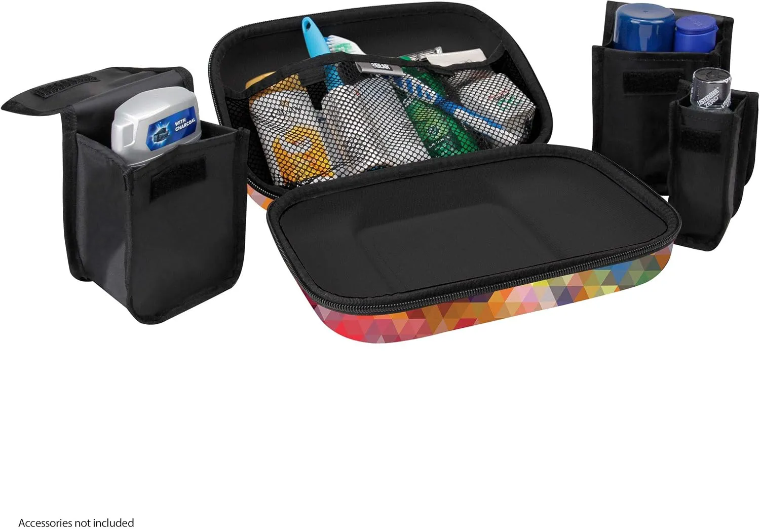 USA Gear Toiletry Travel Bag Organizer Kit with Customizable Storage Pockets & Protective Hard Shell Perfect for Carrying Shampoo, Conditioner, Body Wash, Shaving Supplies & More Toiletries!