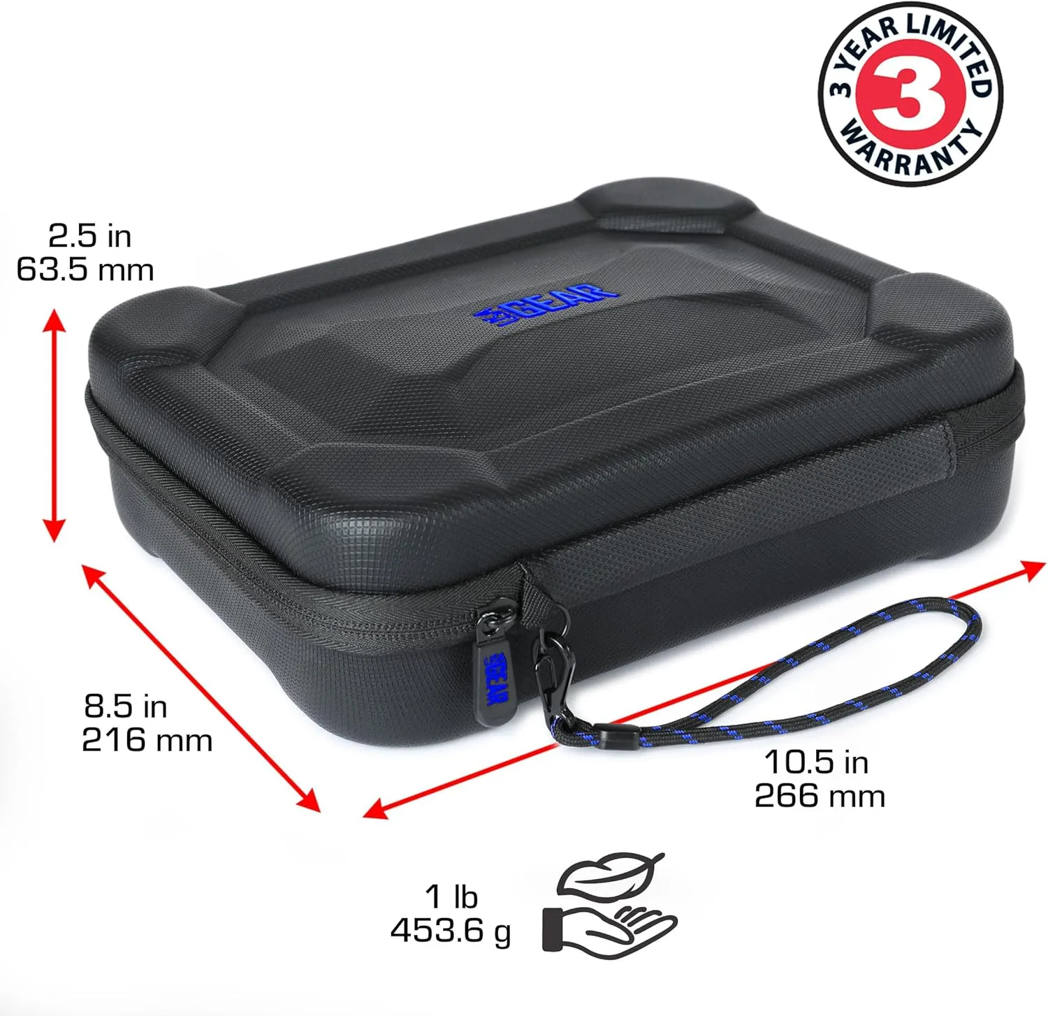 USA Gear XL Semi Hard Shell Dart Case - Protective Case for 15 Piece Dart Set, Tips, Flights and Shafts, and more Accessories - Locking Foam Design for Soft and Steel Tips - Storage Only