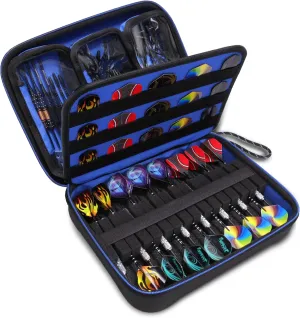 USA Gear XL Semi Hard Shell Dart Case - Protective Case for 15 Piece Dart Set, Tips, Flights and Shafts, and more Accessories - Locking Foam Design for Soft and Steel Tips - Storage Only