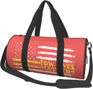 Usa Thin Yellow Line Flag Tow Truck Driver Duffel Bag Gym Bag Travel Sports Tote Large Foldable Beach Swim Yoga5