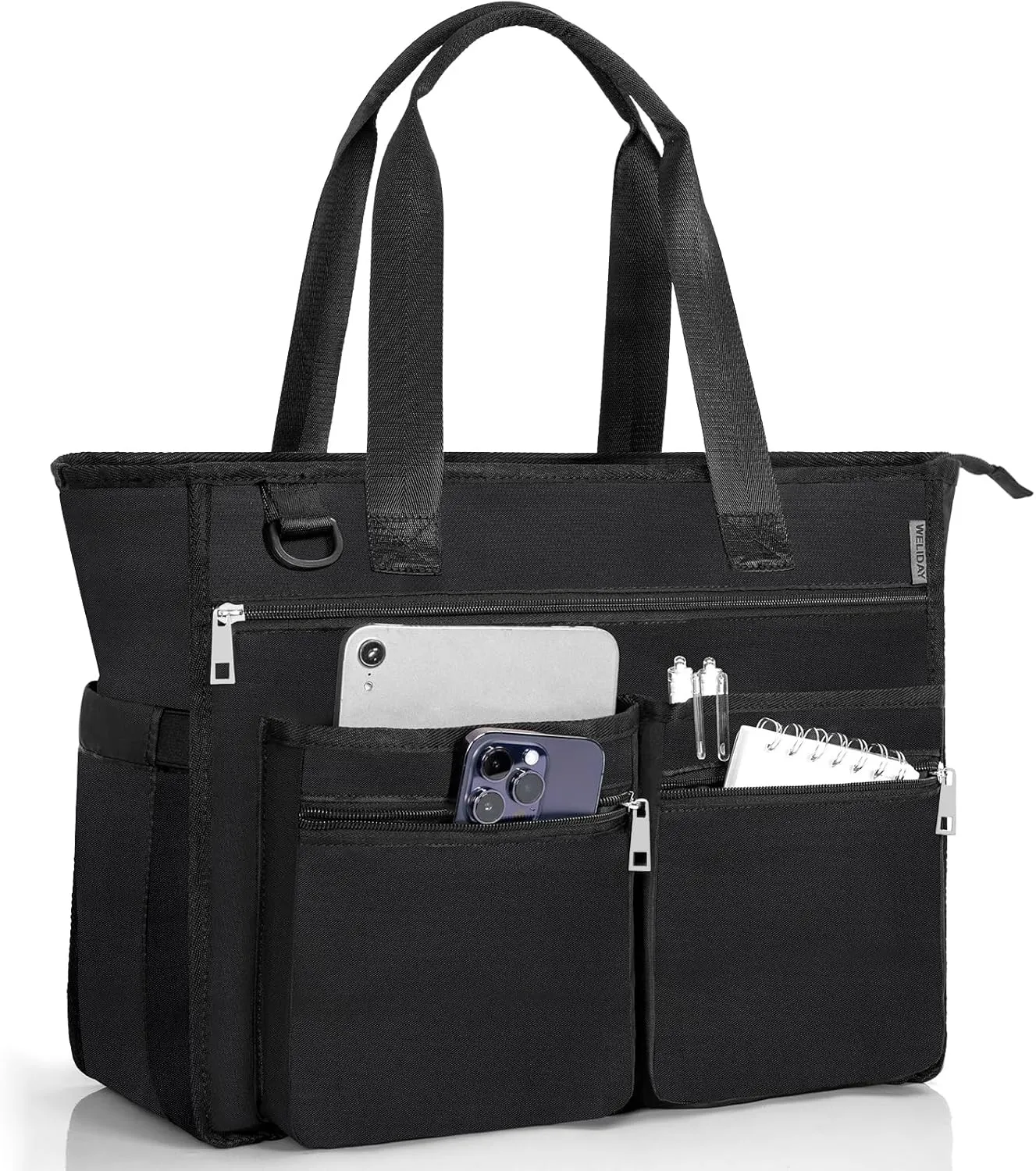 Utility Tote Bag For Women, Teacher Shoulder Bag with Multiple Pockets, Laptop Handbag with Zipper for Gym, Work