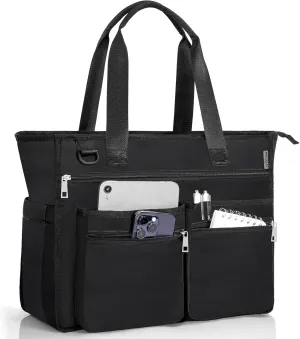 Utility Tote Bag For Women, Teacher Shoulder Bag with Multiple Pockets, Laptop Handbag with Zipper for Gym, Work