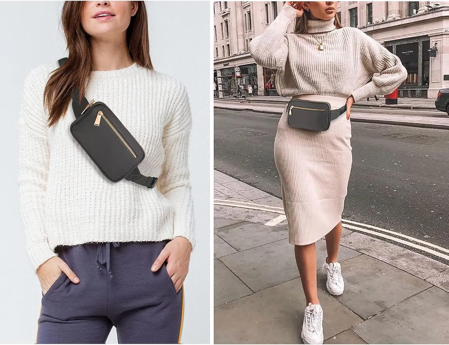 UTO Fanny Pack for Women Crossbody Trendy Fashion Belt Purse Chest Waist Hip Bumbag for Outdoor Shopping Travel Hiking