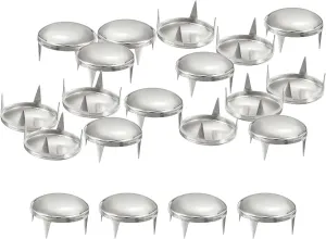 uxcell 160Pcs Silver Round Dome Rivets, 16mm Brass Spike Studs Spots Punk Rock Nailheads Claw Beads for DIY Clothes Belt Bag Shoes Bracelet Leather Craft