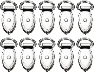 uxcell Bag Side Clip Buckle - 10Pcs Metal Suspending Leaf Shape Purse Strap Chain Connector with D Ring for DIY Making Bag Purse Crossbody Shoulder (Silver Tone, 30mm)