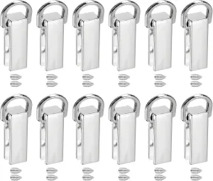 uxcell Bag Side Clip Buckle - 20Pcs 0.28" Metal Suspending Handbag Strap Chain Connector with D Ring for DIY, Purse Crossbody Shoulder (Silver Tone, 26mm)