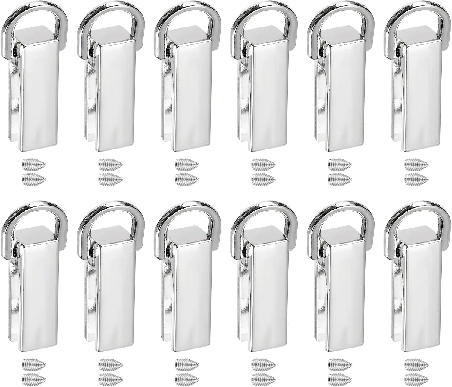 uxcell Bag Side Clip Buckle - 20Pcs 0.28" Metal Suspending Handbag Strap Chain Connector with D Ring for DIY, Purse Crossbody Shoulder (Silver Tone, 26mm)