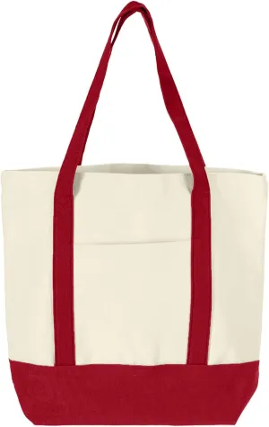 uxcell Canvas Tote Bag with Zipper, Reusable Canvas Tote Bag with Internal and External Pockets, Multipurpose Shopping Bag