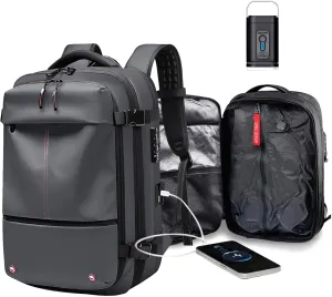 Vacpack with Detachable Air Bag,60L Vacuum Backpack Travel with Usb Charging Port and Pump, Carry on Backpacks with Vacuum Compression,Suitable for Short Trip and Business