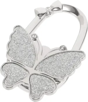 Vaguelly Large Butterfly Bag Hook Hanging Holder Clutch Zipper Portable Strap Purse Hangers Foldable Purse Hook Handbags Handbag Hanger Stroller Hat Handle Hooks Table Purse Hanger Alloy