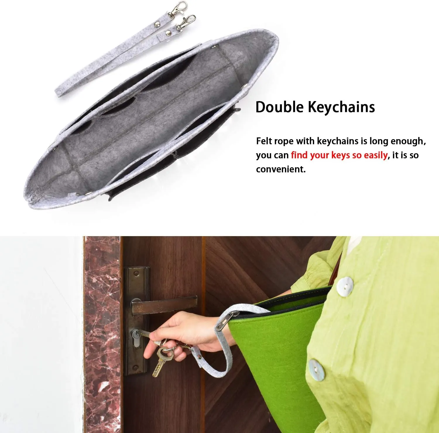 VANCORE Felt Insert Handbag Organizer Travel Purse Bag Organiser