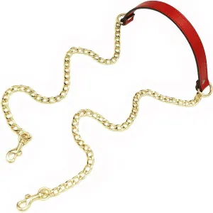 VanEnjoy 18MM Replacement Chain & Genuine Leather Shoulder Crossbody Straps for Handbags Purse Bags (Red)
