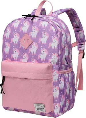VASCHY Backpack for Little Girls, Preschool Backpacks for kindergarten with Chest Strap Pink Unicorn
