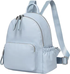 VASCHY Mini Backpack Purse, Faux Leather Small Backpack for Women (Sky Blue)