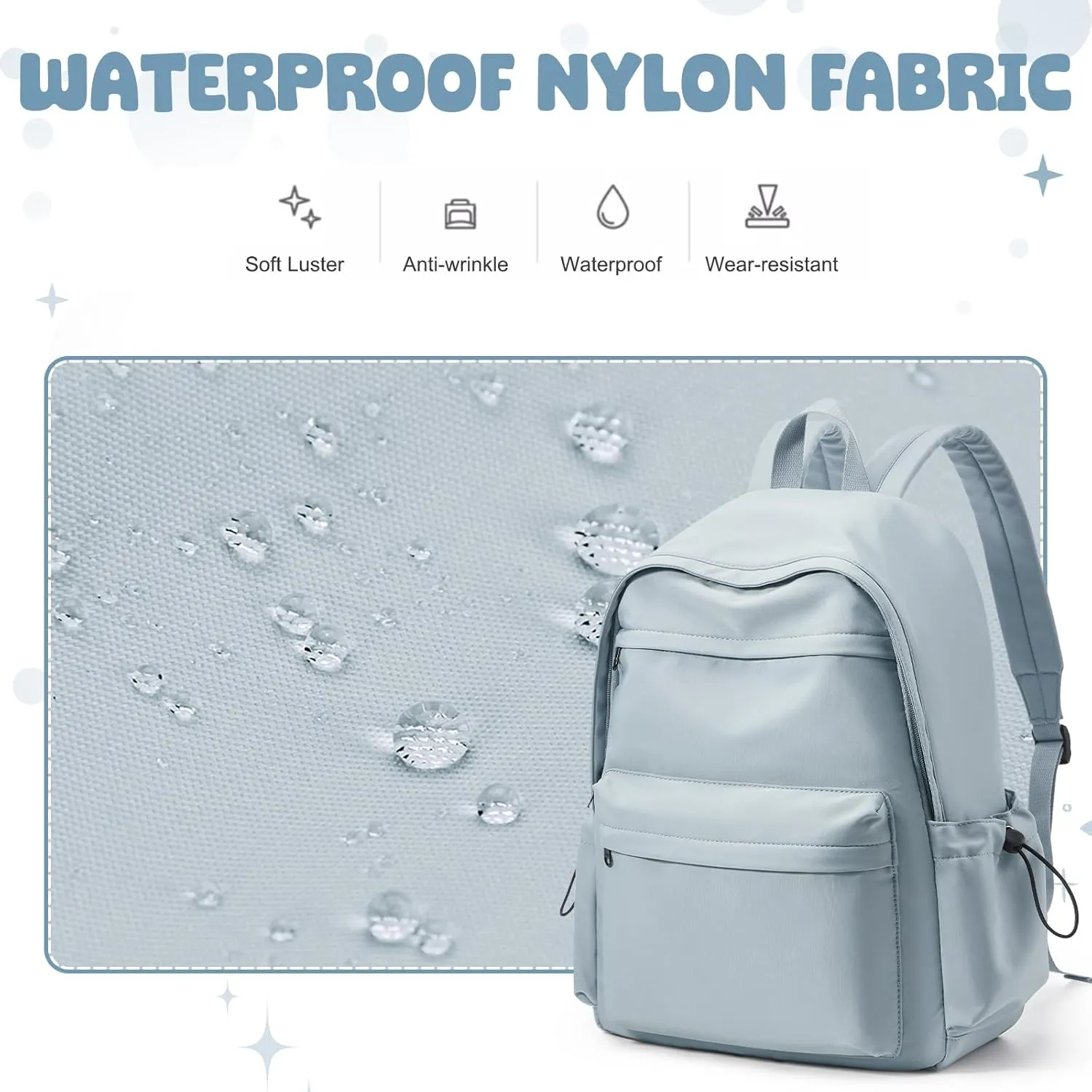 VECAVE School Backpack College High School Bags backpack for Boys Girls Teens Waterproof Bookbag Casual Lightweight Travel Rucksack Daypack Backpacks for Men Women Blue